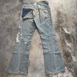 Vintage 70s 684 Levis Bell Bottoms Orange Tab Big E Distressed. Size 28 x 27